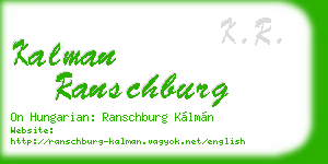 kalman ranschburg business card
